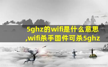 5ghz的wifi是什么意思,wifi杀手固件可杀5ghz
